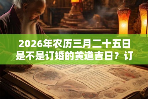 2026年农历三月二十五日是不是订婚的黄道吉日？订婚是定亲吗？