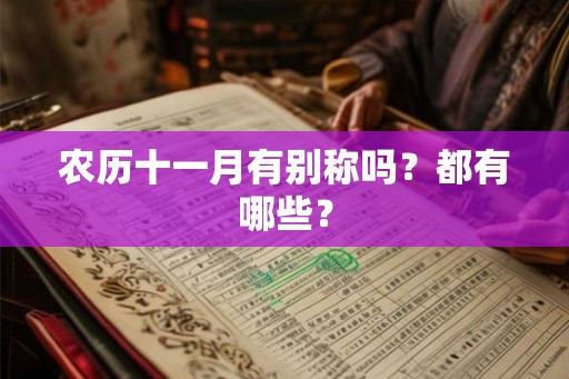 农历十一月有别称吗？都有哪些？