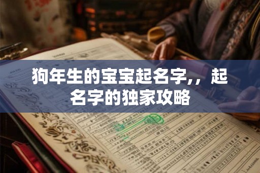 狗年生的宝宝起名字,，起名字的独家攻略