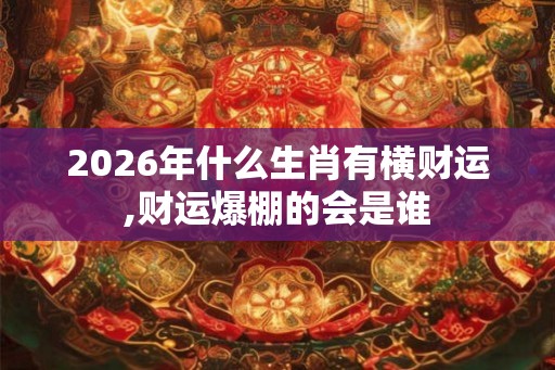 2026年什么生肖有横财运,财运爆棚的会是谁