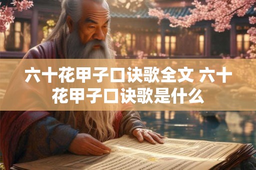 六十花甲子口诀歌全文 六十花甲子口诀歌是什么