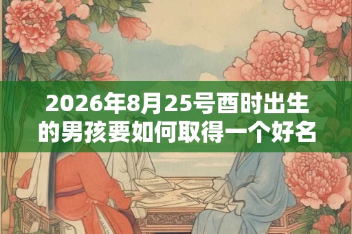 2026年8月25号酉时出生的男孩要如何取得一个好名字