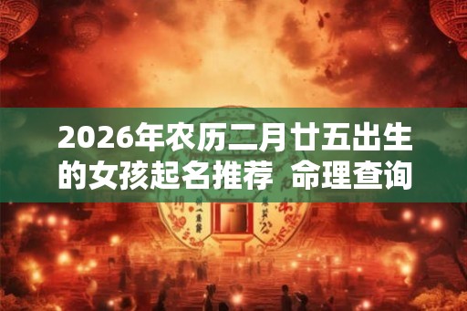 2026年农历二月廿五出生的女孩起名推荐  命理查询
