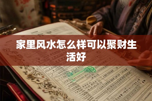 家里风水怎么样可以聚财生活好