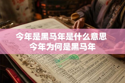 今年是黑马年是什么意思 今年为何是黑马年