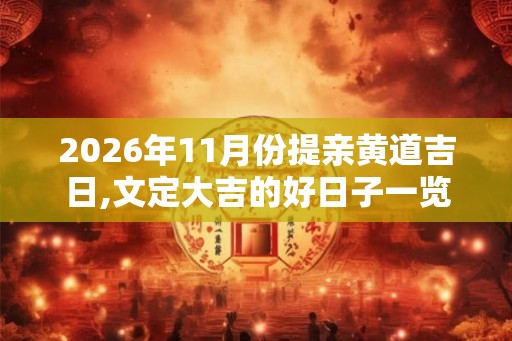2026年11月份提亲黄道吉日,文定大吉的好日子一览