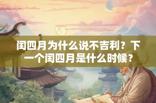 闰四月为什么说不吉利？下一个闰四月是什么时候？