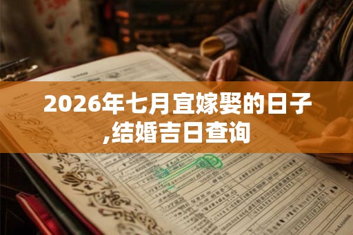 2026年七月宜嫁娶的日子,结婚吉日查询