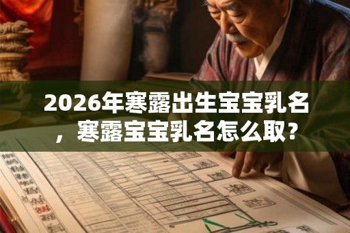 2026年寒露出生宝宝乳名,寒露宝宝乳名怎么取? 2026年寒露出生宝宝乳名,寒露宝宝乳名怎么取?