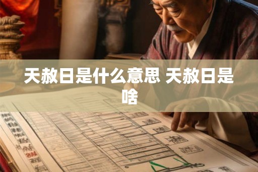 天赦日是什么意思 天赦日是啥