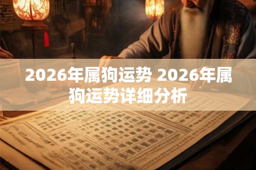 2026年属狗运势 2026年属狗运势详细分析