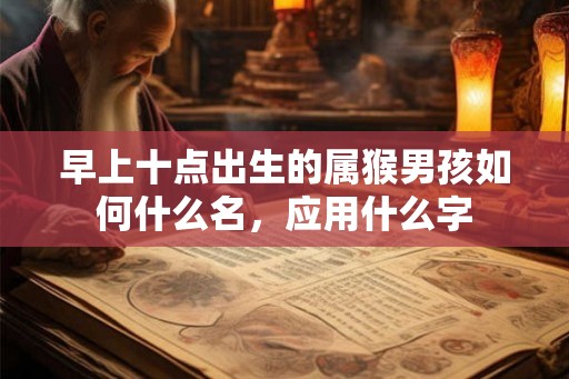 早上十点出生的属猴男孩如何什么名，应用什么字