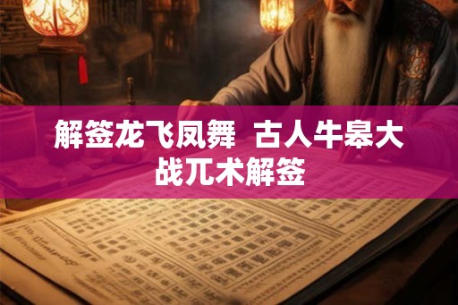 解签龙飞凤舞  古人牛皋大战兀术解签