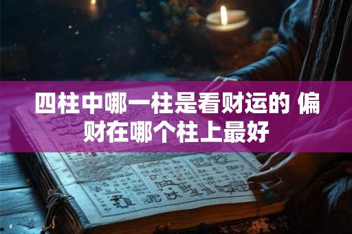 四柱中哪一柱是看财运的 偏财在哪个柱上最好