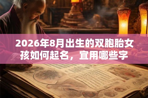 2026年8月出生的双胞胎女孩如何起名，宜用哪些字
