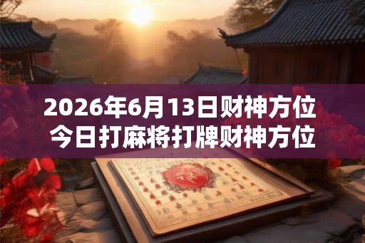 2026年6月13日财神方位 今日打麻将打牌财神方位