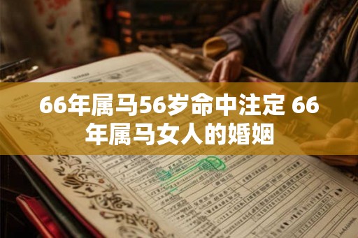 66年属马56岁命中注定 66年属马女人的婚姻