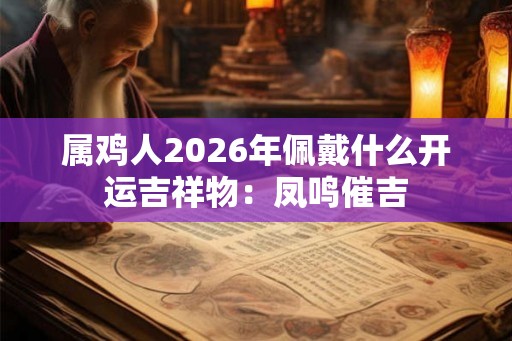 属鸡人2026年佩戴什么开运吉祥物：凤鸣催吉