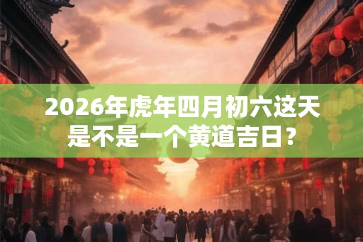 2026年虎年四月初六这天是不是一个黄道吉日？