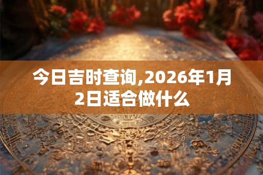 今日吉时查询,2026年1月2日适合做什么