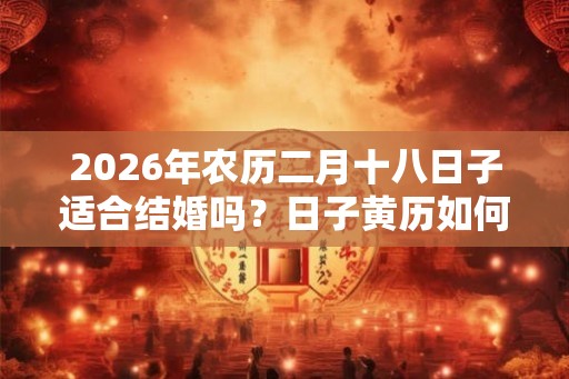 2026年农历二月十八日子适合结婚吗？日子黄历如何？
