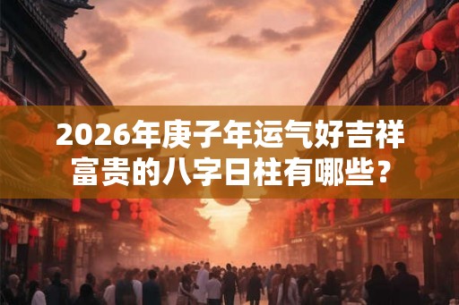 2026年庚子年运气好吉祥富贵的八字日柱有哪些？