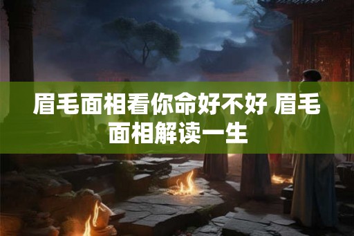 眉毛面相看你命好不好 眉毛面相解读一生