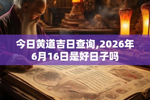 今日黄道吉日查询,2026年6月16日是好日子吗 今日黄道吉日查询,2026年6月16日是好日子吗