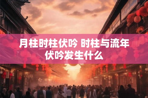月柱时柱伏吟 时柱与流年伏吟发生什么