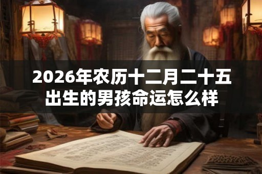 2026年农历十二月二十五出生的男孩命运怎么样
