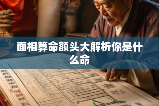 面相算命额头大解析你是什么命