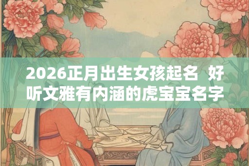 2026正月出生女孩起名  好听文雅有内涵的虎宝宝名字