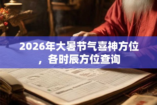 2026年大暑节气喜神方位，各时辰方位查询