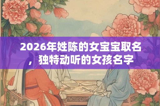 2026年姓陈的女宝宝取名,独特动听的女孩名字 2026年姓陈的女宝宝取名,独特动听的女孩名字