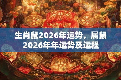 生肖鼠2026年运势，属鼠2026年年运势及运程