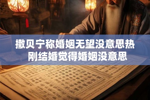 撒贝宁称婚姻无望没意思热  刚结婚觉得婚姻没意思