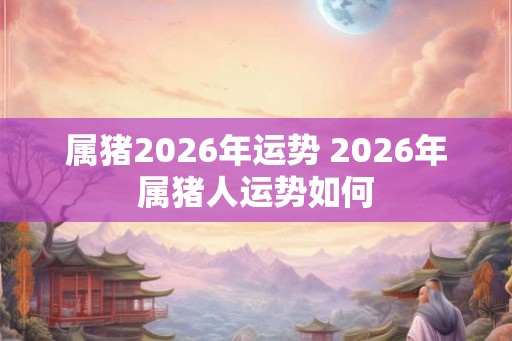 属猪2026年运势 2026年属猪人运势如何
