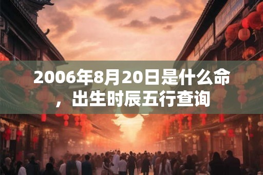 2006年8月20日是什么命，出生时辰五行查询