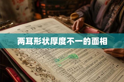 两耳形状厚度不一的面相