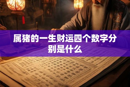 属猪的一生财运四个数字分别是什么