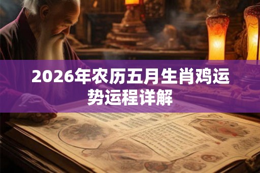 2026年农历五月生肖鸡运势运程详解