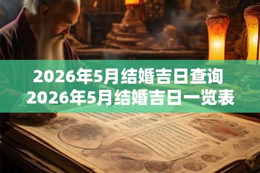 2026年5月结婚吉日查询 2026年5月结婚吉日一览表
