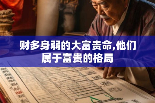 财多身弱的大富贵命,他们属于富贵的格局