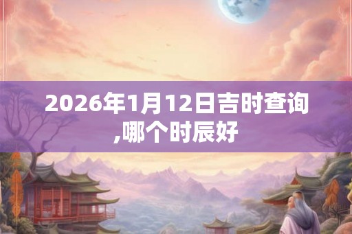 2026年1月12日吉时查询,哪个时辰好 2026年1月12日吉时查询,哪个时辰好