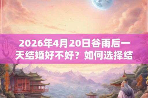 2026年4月20日谷雨后一天结婚好不好?如何选择结婚吉日? 2026年4月20日谷雨后一天结婚好不好?如何选择结婚吉日?
