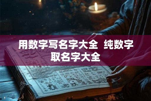 用数字写名字大全  纯数字取名字大全