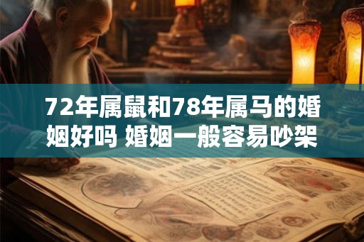 72年属鼠和78年属马的婚姻好吗 婚姻一般容易吵架