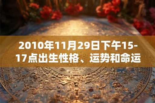2010年11月29日下午15-17点出生性格、运势和命运
