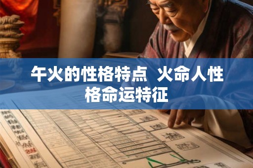 午火的性格特点  火命人性格命运特征