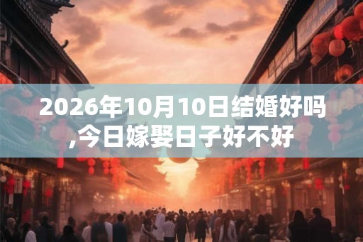 2026年10月10日结婚好吗,今日嫁娶日子好不好